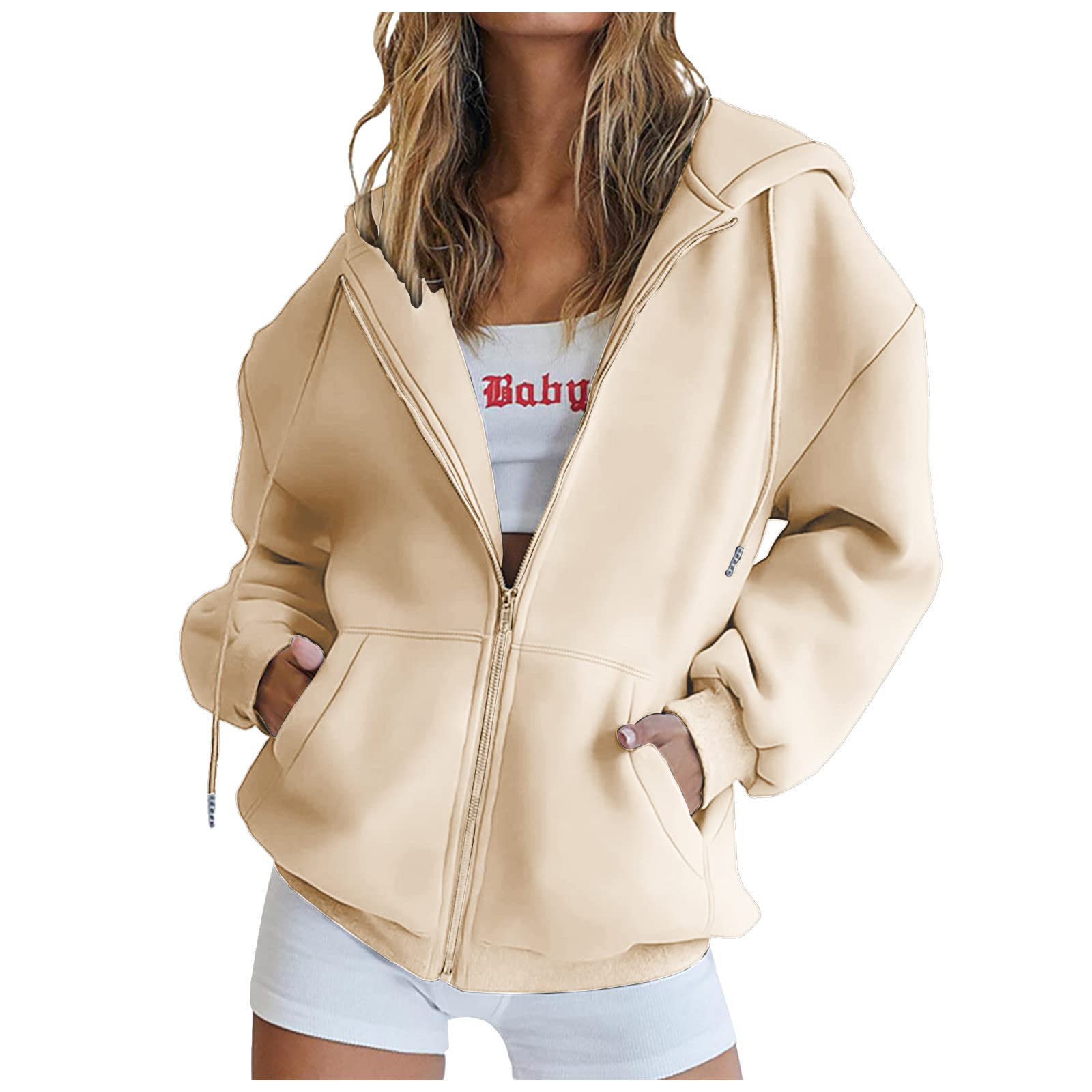 WPNMASNP Women's Zip Up Hoodies 2023 | Fall Fashion Oversized Sweatshirts | Y2K Pullover Sweaters | Trendy Teen Girl Jackets & Outerwear | Perfect for Casual Wear, Street Style & Layering Outfits
