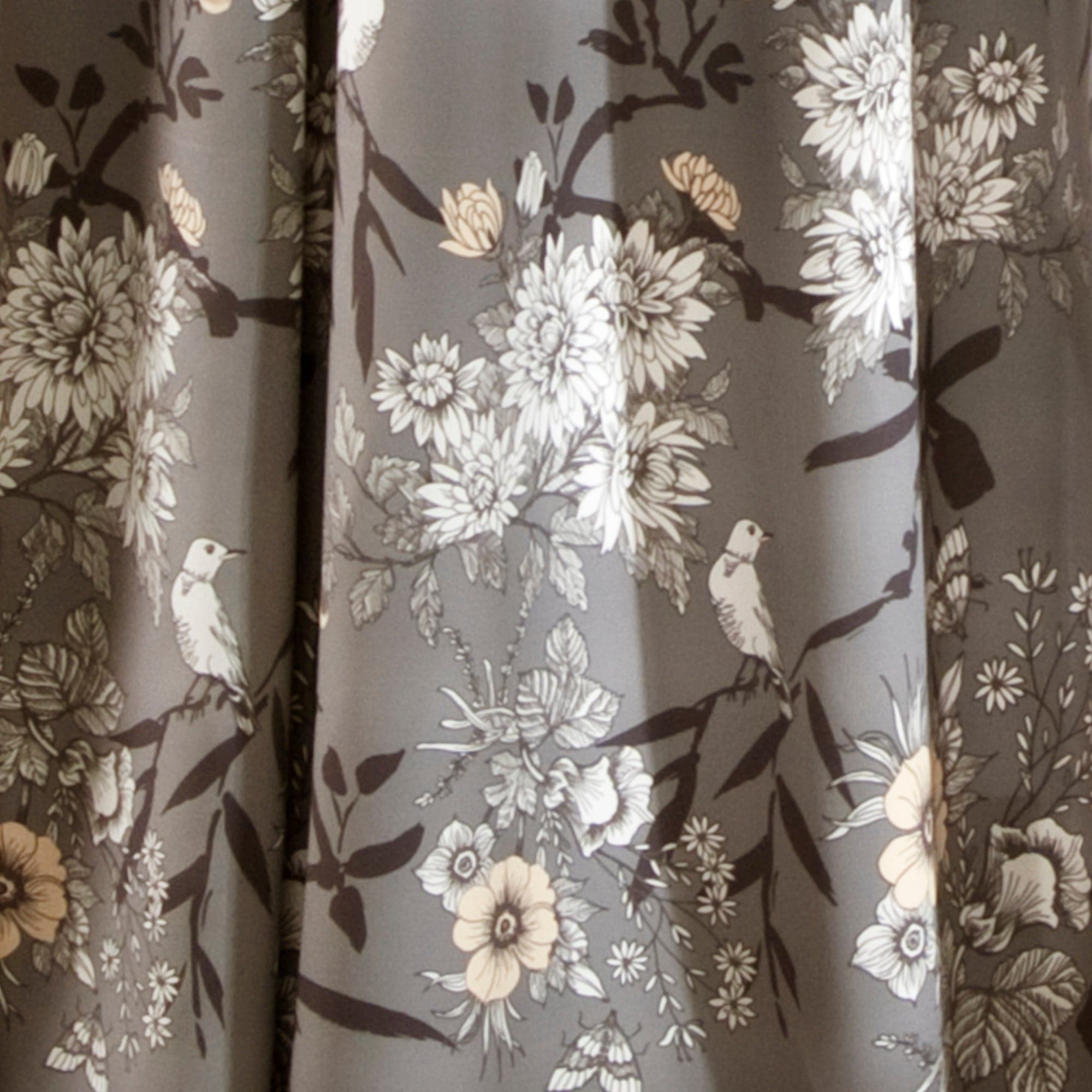 Botanical Garden Light Filtering Window Curtain Panel Set - Floral Print Sheer Drapes for Living Room, Bedroom & Nursery - Soft Sunlight & Privacy - 2 Panels 84 Inch Length