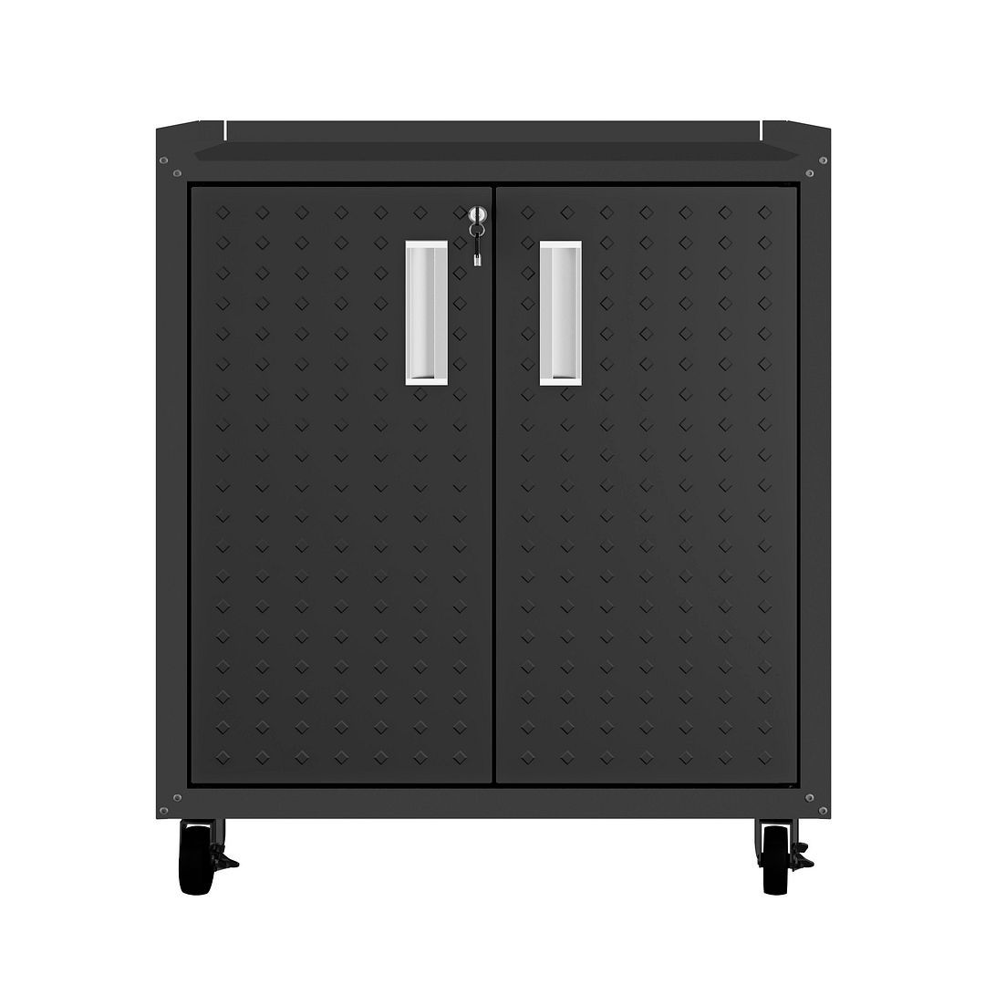 Manhattan Comfort Fortress Mobile Cabinet with Shelves - Rolling Storage Organizer for Office, Living Room & Bedroom - Perfect for Home & Office Organization