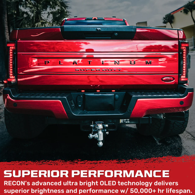 Ford Super Duty 2020-2022 LED Tail Lights - Smoked OLED Replacement for OEM - Perfect for Off-Roading & Night Driving