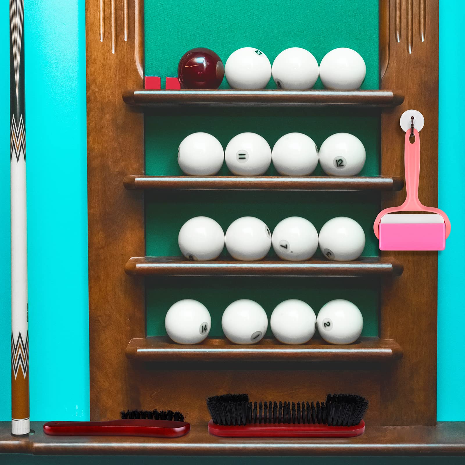 Premium Billiards Pool Table Cleaning Kit - Wooden Rail Brush, Felt Lint Roller & Accessories for Professional Table Maintenance | Perfect for Home Game Rooms, Bars & Pool Halls