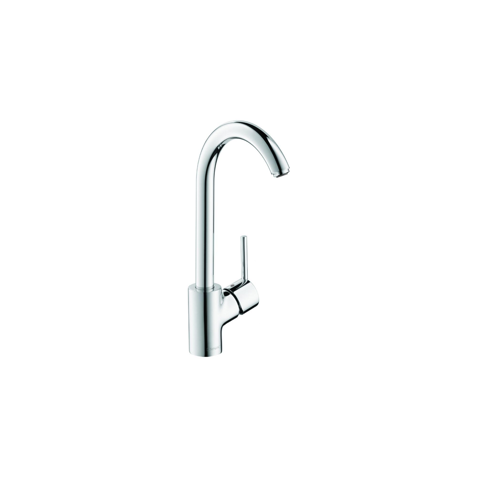 hansgrohe Talis S Chrome High Arc Kitchen Faucet with Swivel Spout - Modern Pull-Down Sprayer for Sink - Brushed Nickel Finish 04870000 - Perfect for Cooking, Washing Dishes & Food Prep