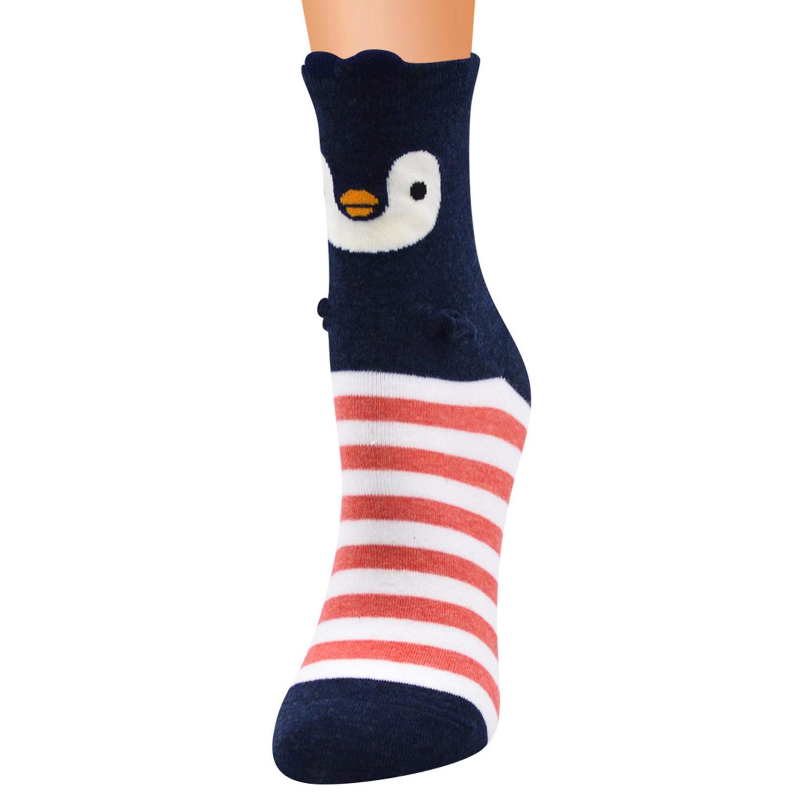 5/6 Pairs Fun Printed Crew Socks - Colorful Festive Knee-High Socks for Women & Men - Soft Cozy Holiday Christmas Socks for Gifts, Parties & Winter Comfort