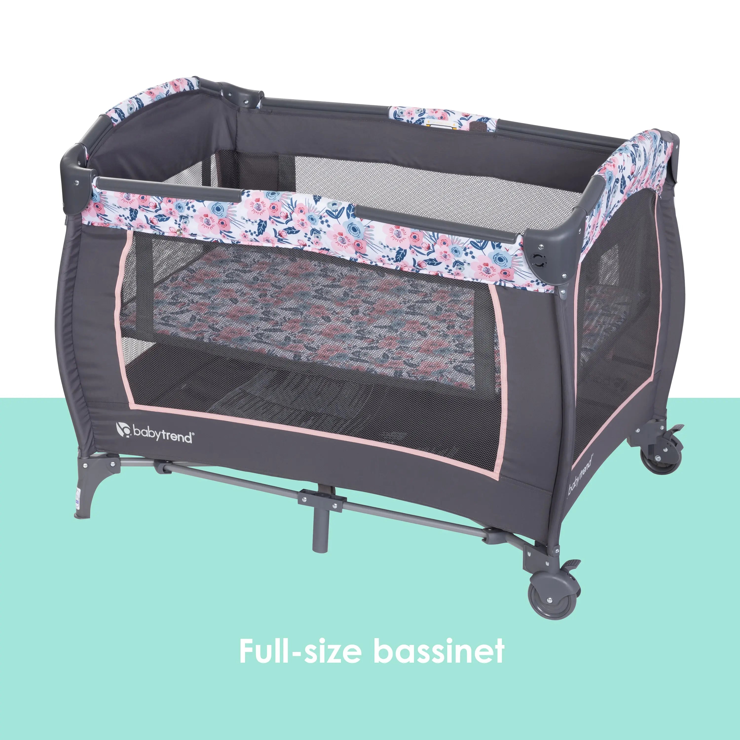 Lil' Snooze™ Deluxe II Nursery Center Playard - Bluebell Baby Playpen with Bassinet & Changing Station | Portable Crib for Travel, Home & Daycare (Target Exclusive)
