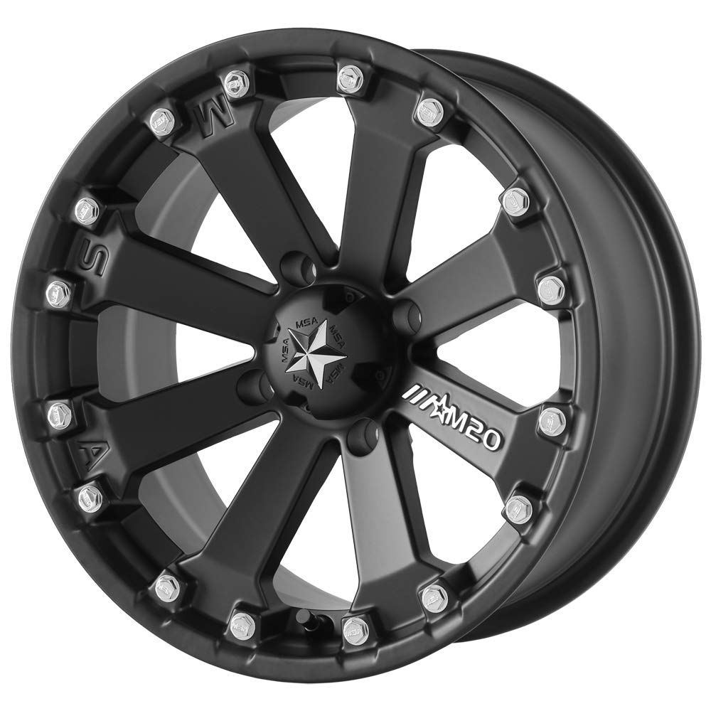 MA20 14X7 4X110 Satin Black -52mm Offset Wheel - Perfect for Jeep Wrangler & Dodge Challenger - Off-Road & Street Performance