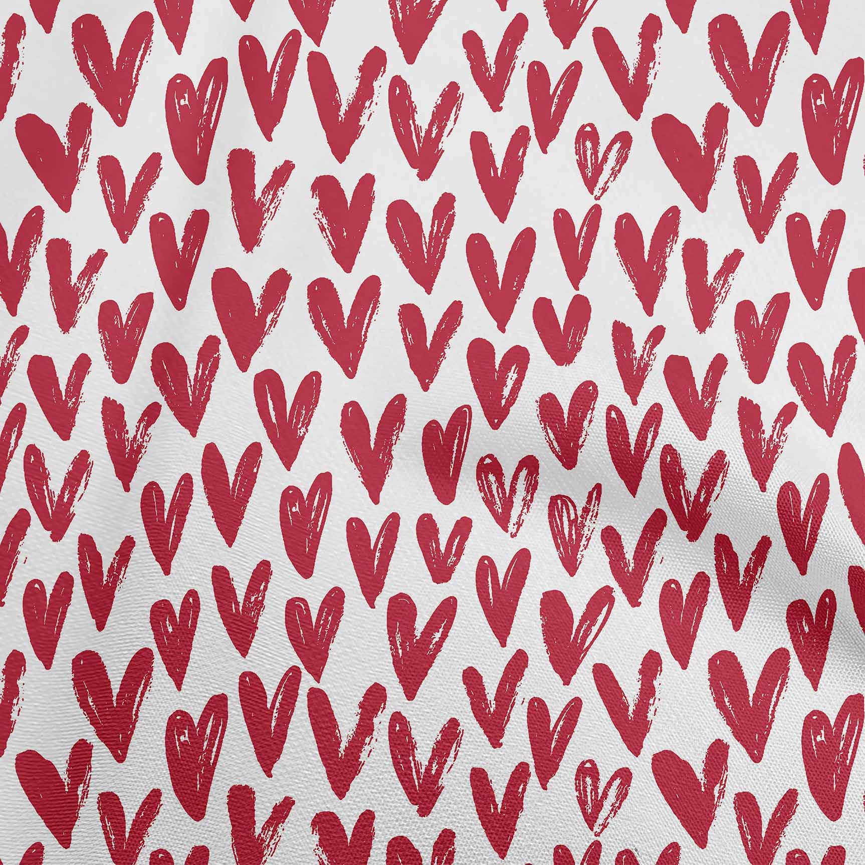 oneOone Red Viscose Jersey Fabric with Valentine Heart Print - 60 Inch Wide for DIY Clothing & Sewing Projects | Perfect for Dresses, Skirts, and Valentine's Day Crafts