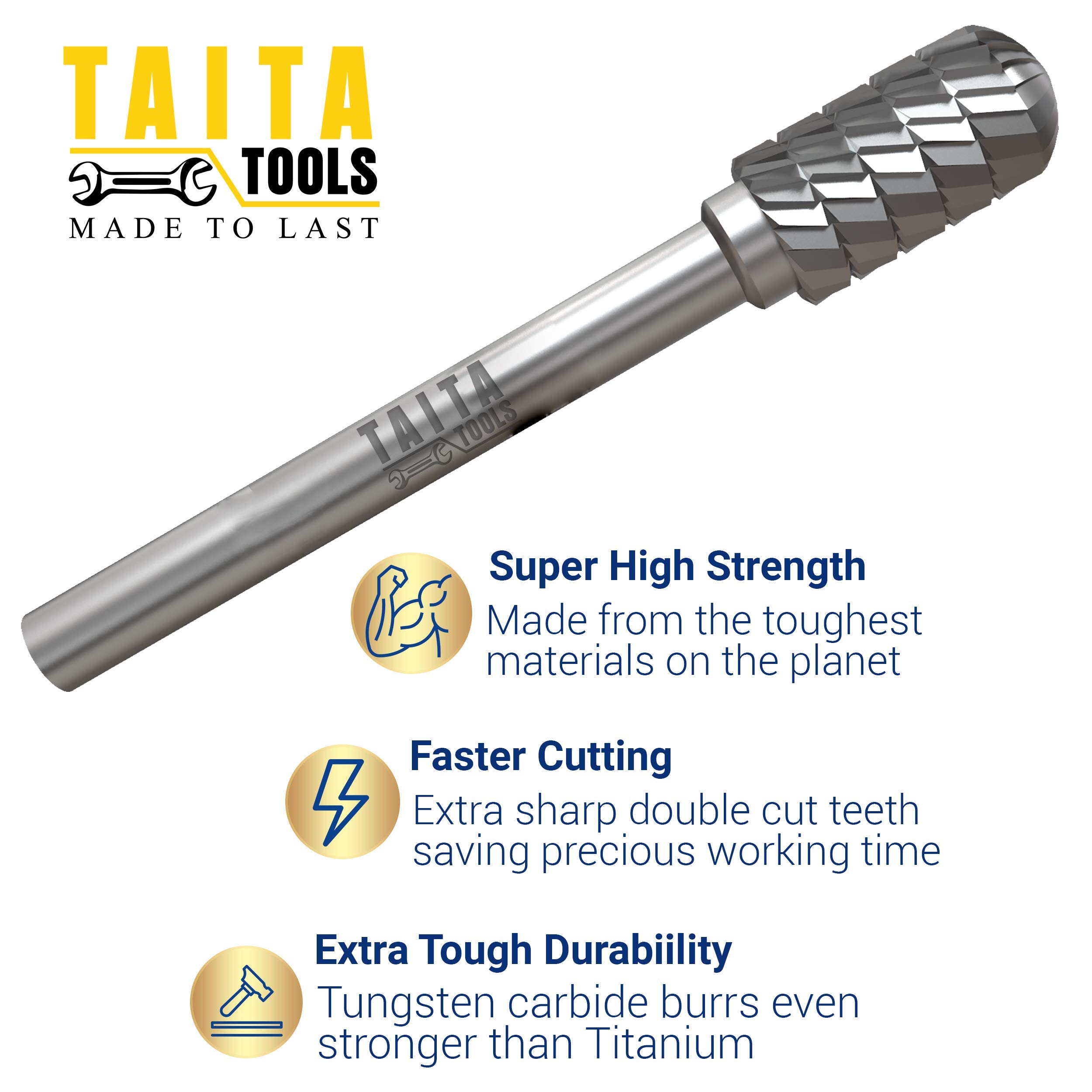 Tungsten Carbide Burr Set 1/4
