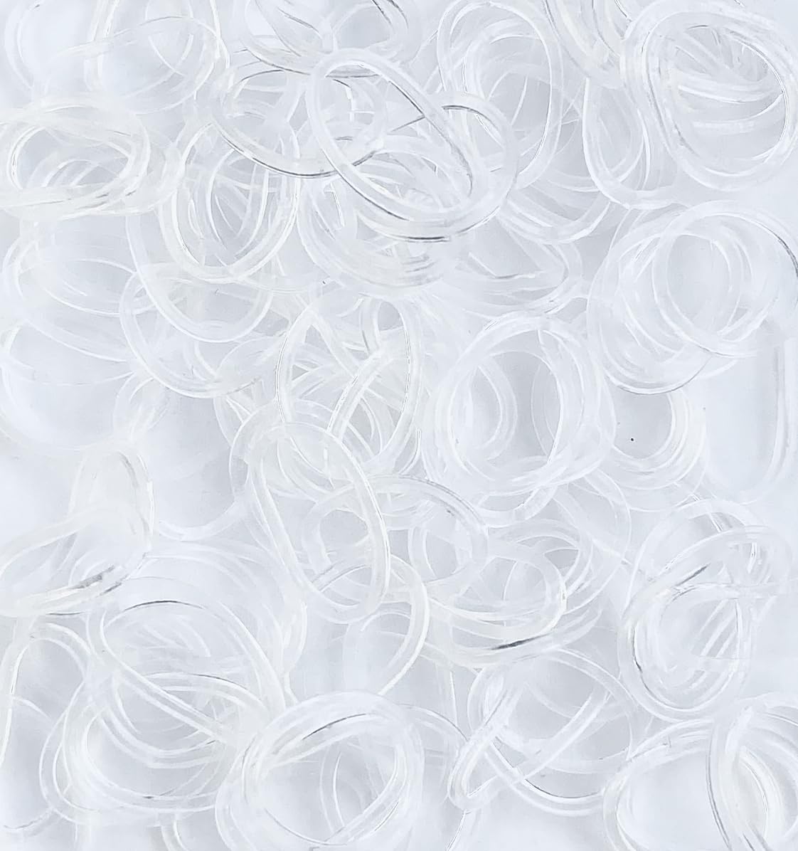 200 Clear Hair Ties for Women & Girls - Mini Rubber Bands for Styling & Pet Grooming