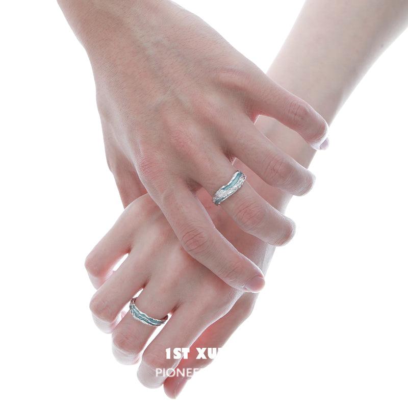 Sterling Silver Adjustable Couple's Ring for Him & Her - Perfect for Anniversaries, Weddings, and Romantic Gifts - Hypoallergenic & Tarnish Resistant Jewelry