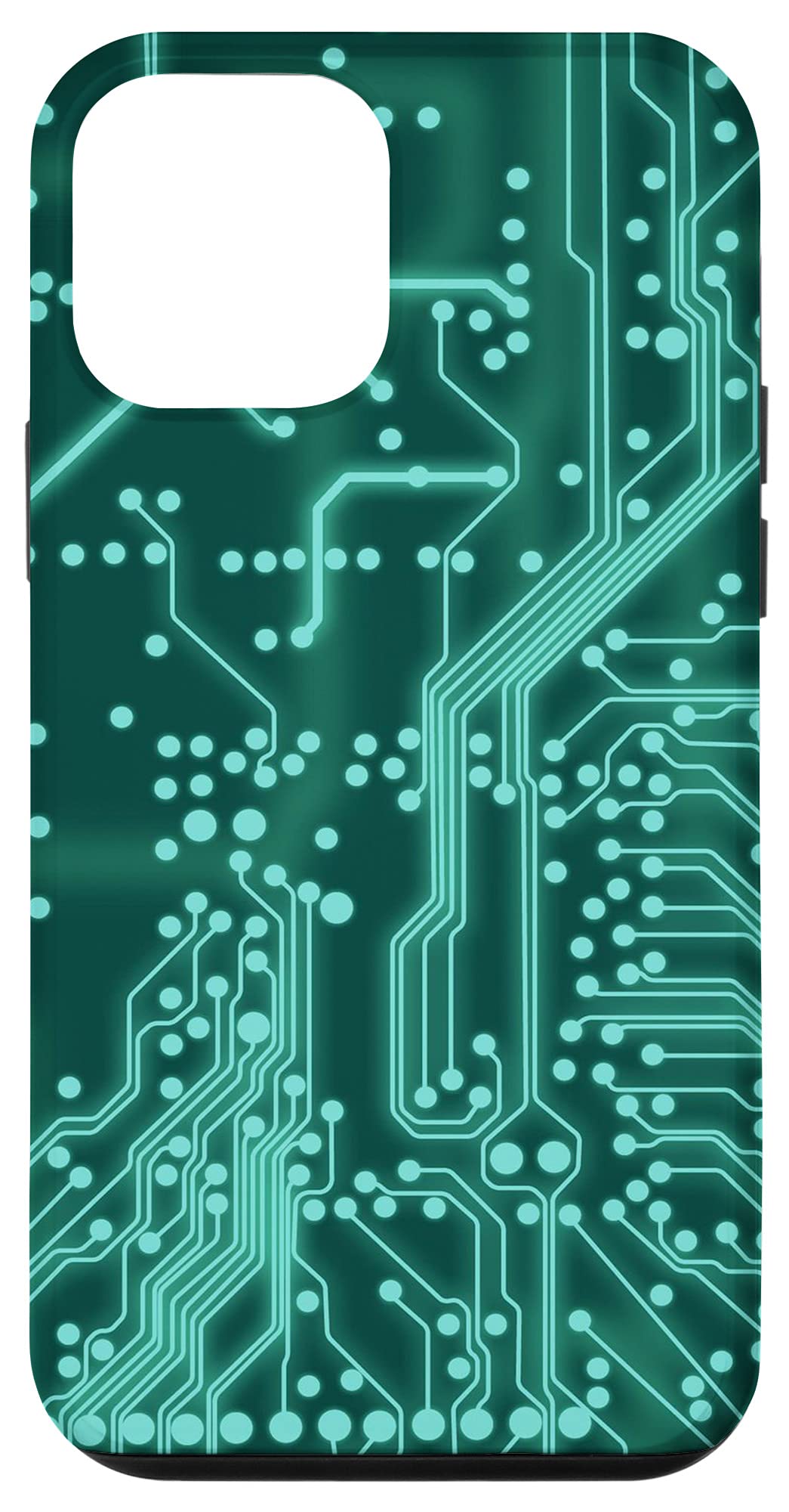 iPhone 12 Mini Case - Green Computer Motherboard Circuit Design | Durable Protective Cover for Work, Gaming & Tech Enthusiasts