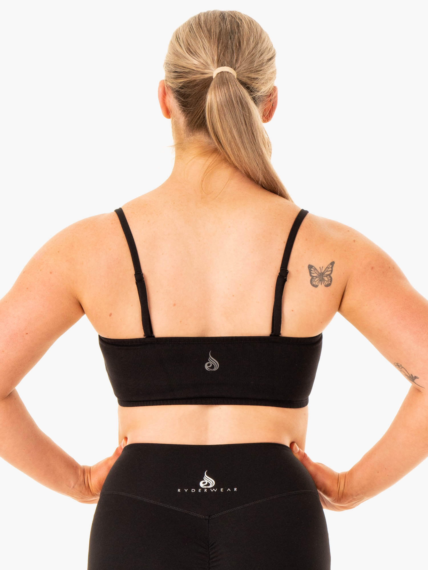 Convertible Bandeau Sports Bra for Women - Breathable Workout Top in Black | Yoga, Running & Gym Essentials