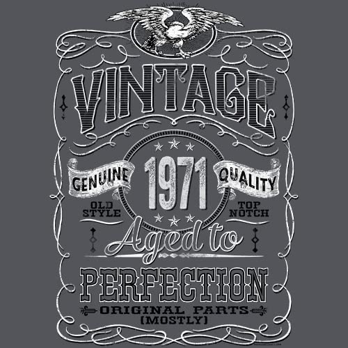1971 Vintage 54th Birthday Gift for Men - Aged to Perfection T-Shirt - Perfect for 54 Year Old Dad, Husband & Grandfather Birthday Celebration