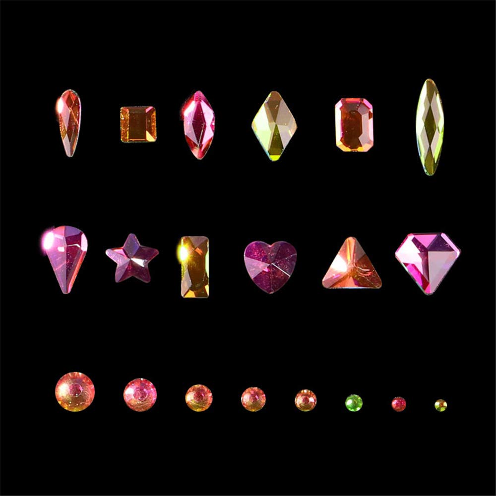600+2100 Pcs AB Crystal Rhinestones Set - Round & Multishape Glass Rhinestones with Pick Up Pen for Nail Art, Clothing, Face Jewelry | DIY Crafts, Costume Design, Wedding Decor Accessories