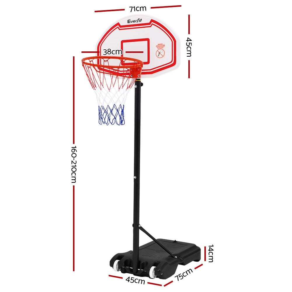 Adjustable Height Portable Basketball Hoop System with Net Ring - Perfect for Driveway, Backyard, and Outdoor Basketball Games