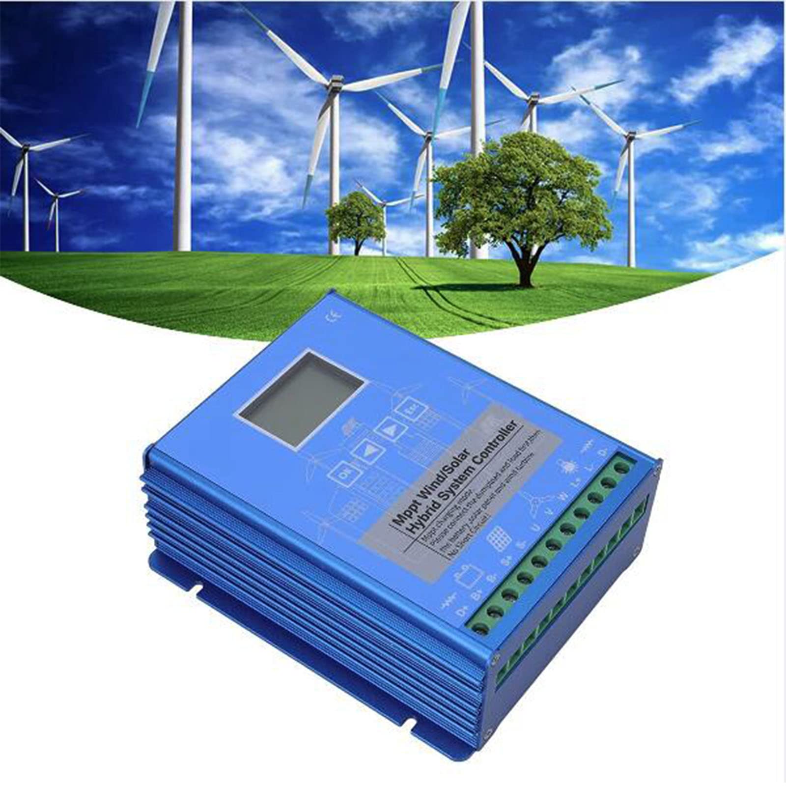 12V/24V 12000W MPPT Wind Solar Hybrid Charge Controller - Auto Regulator for Home Wind Generator & Solar Panel System - Perfect for Off-Grid Power, RV, and Emergency Backup