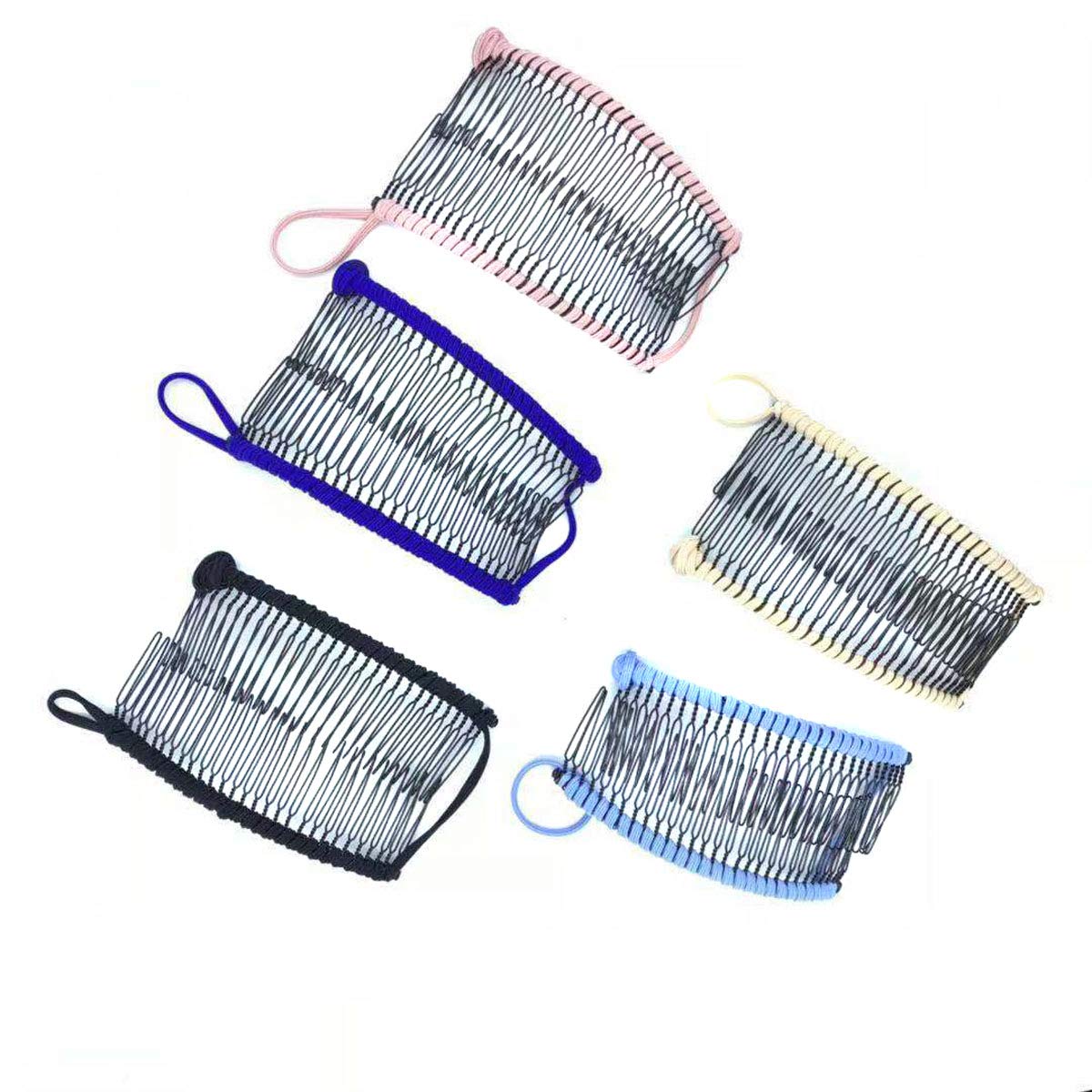 Elastic Double Combs Large Banana Clip for Thick Hair - Women's Hair Accessory for Updos & Buns - Non-Slip Hair Clip for Long Hair (Large, Black) | Perfect for Work, Parties & Everyday Styling