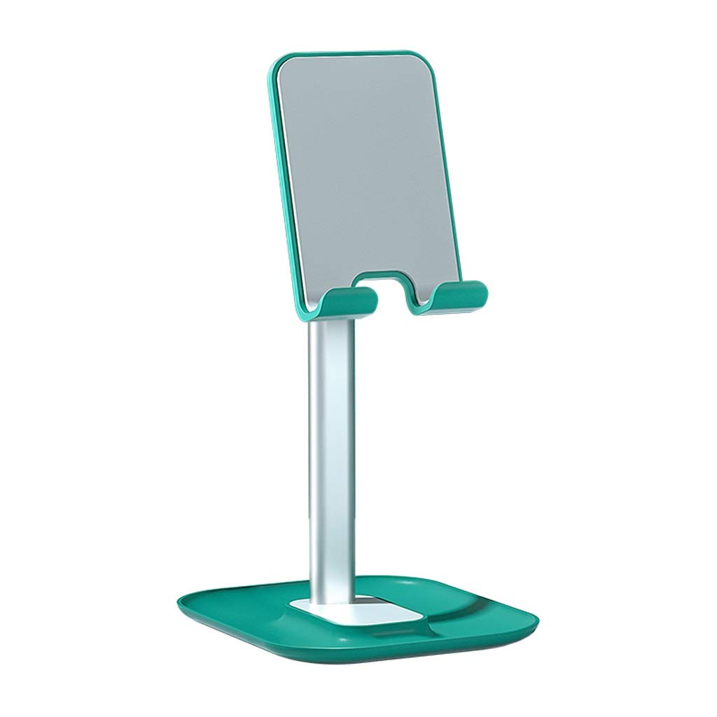 Premium Phone Stand Holder - Adjustable Desk & Portable Mobile Smartphone Stand for iPhone, Samsung, iPad & Tablets - Perfect for Home Office, Car, Travel & Video Calls (Glass Green)