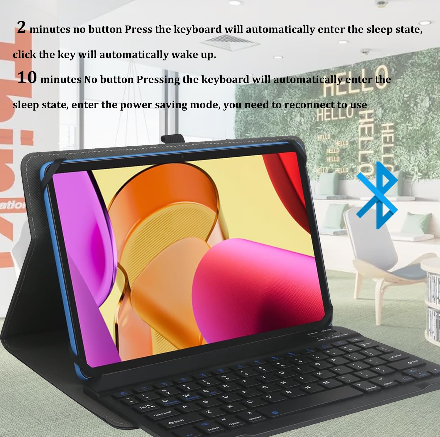 KuRoKo Universal Tablet Case with Keyboard for 9-11 Inch Tablets - Compatible with iPad, Galaxy Tab, Pixel & More | Detachable Wireless Bluetooth Keyboard & Stylus Holder | Perfect for Work, Study & Travel