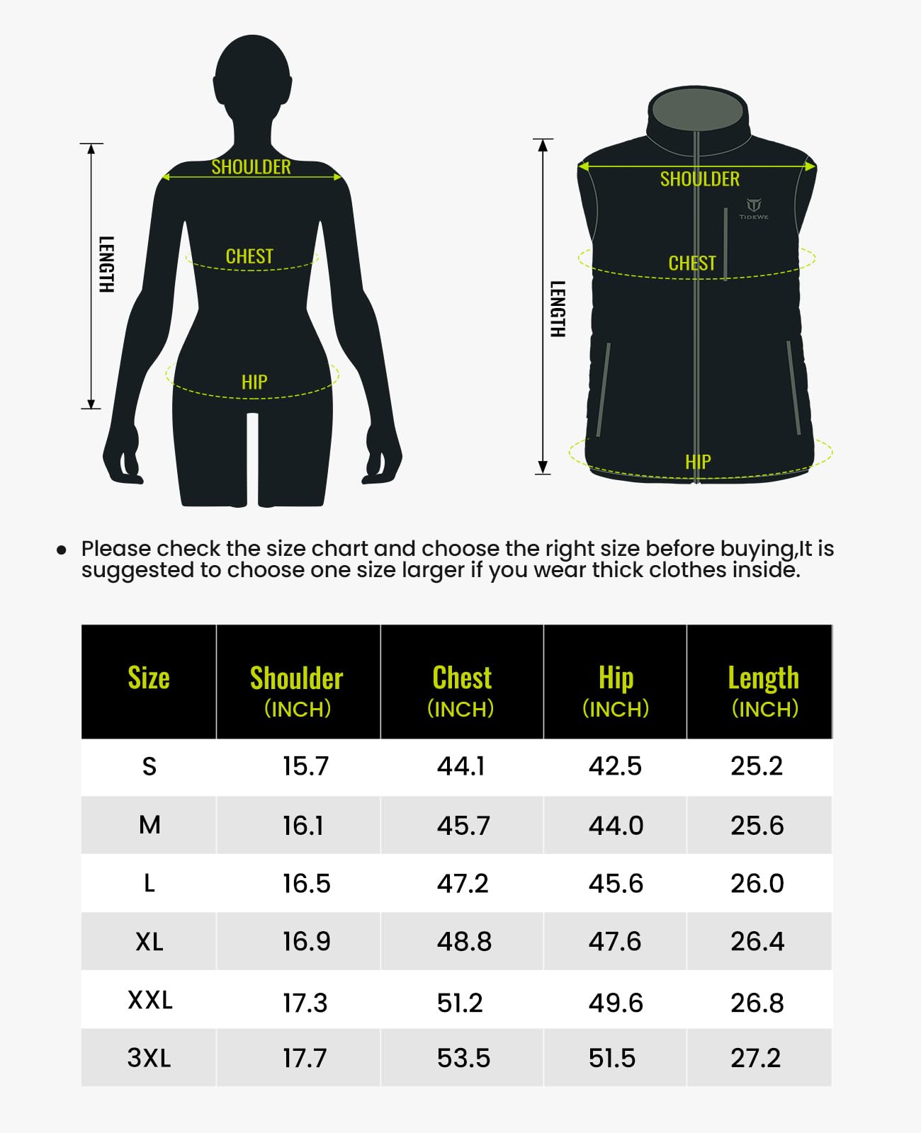TIDEWE Women's Lightweight Heated Vest with Rechargeable Battery Pack - Winter Warm Jacket for Hunting, Hiking, Camping & Outdoor Activities