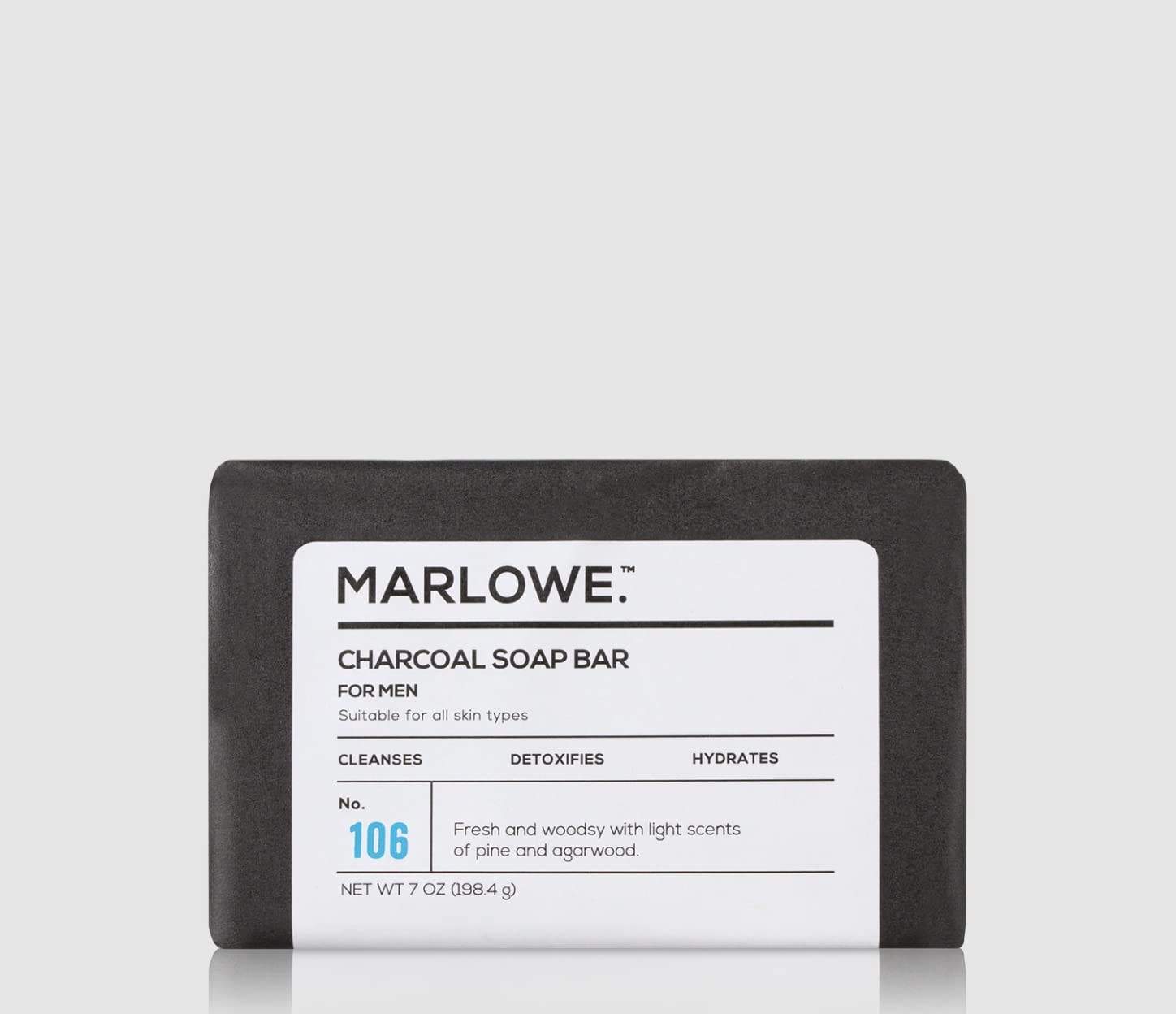 Natural Charcoal Soap Bar for Men - 7 oz Deep Cleansing & Hydrating Body Soap with Shea Butter, Olive Oil & Green Tea Extract | Purifying Face & Body Wash with Fresh Woodsy Scent | Ideal for Acne-Prone Skin & Post-Workout Cleansing