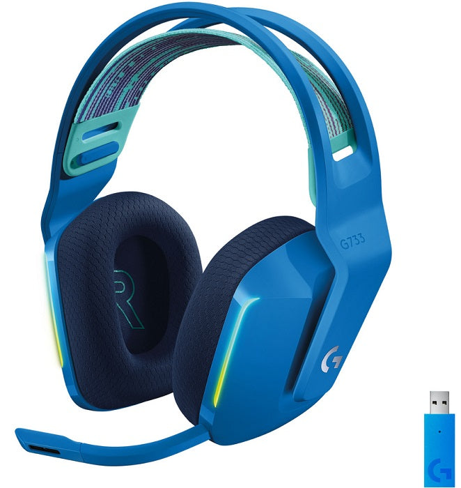 Logitech G733 LIGHTSPEED Wireless Gaming Headset with RGB Lighting - 7.1 Surround Sound, 29-Hour Battery (Black/White/Blue/Purple) - Perfect for PC, PS4, PS5 Gaming & Streaming