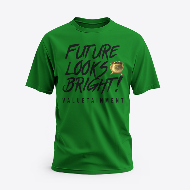 Future Looks Bright Pot of Gold Green Short Sleeve T-Shirt for St Patrick's Day & Casual Wear | Fun Graphic Tee for Men & Women