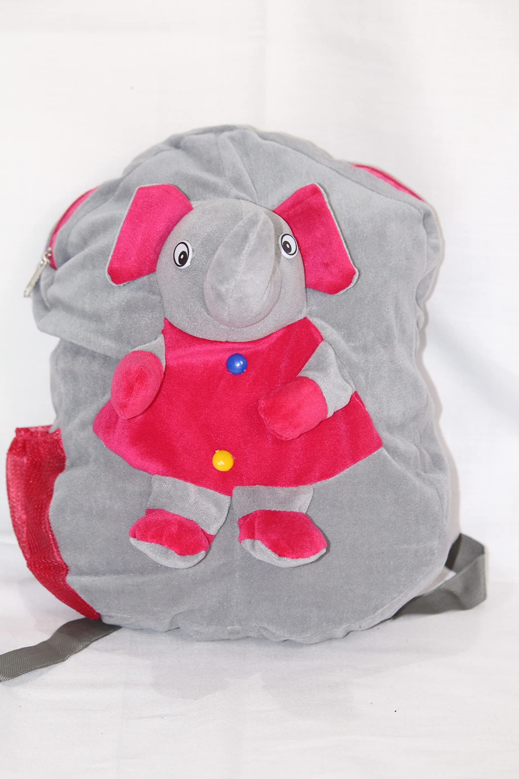 Velvet Plush Elephant Backpack for Kids - Soft School Bag for Boys & Girls Ages 2-6, Nursery Daycare Travel Carry On Bag (Gray, Multi-Color) - Perfect for Preschool, Picnic & Weekend Outings