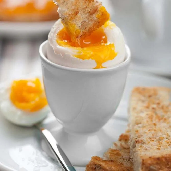 6-Pack Single Egg Cups – Durable Porcelain Egg Holders for Breakfast, Kitchen, and Dining – Perfect for Soft-Boiled Eggs, Snacks, and Elegant Table Settings