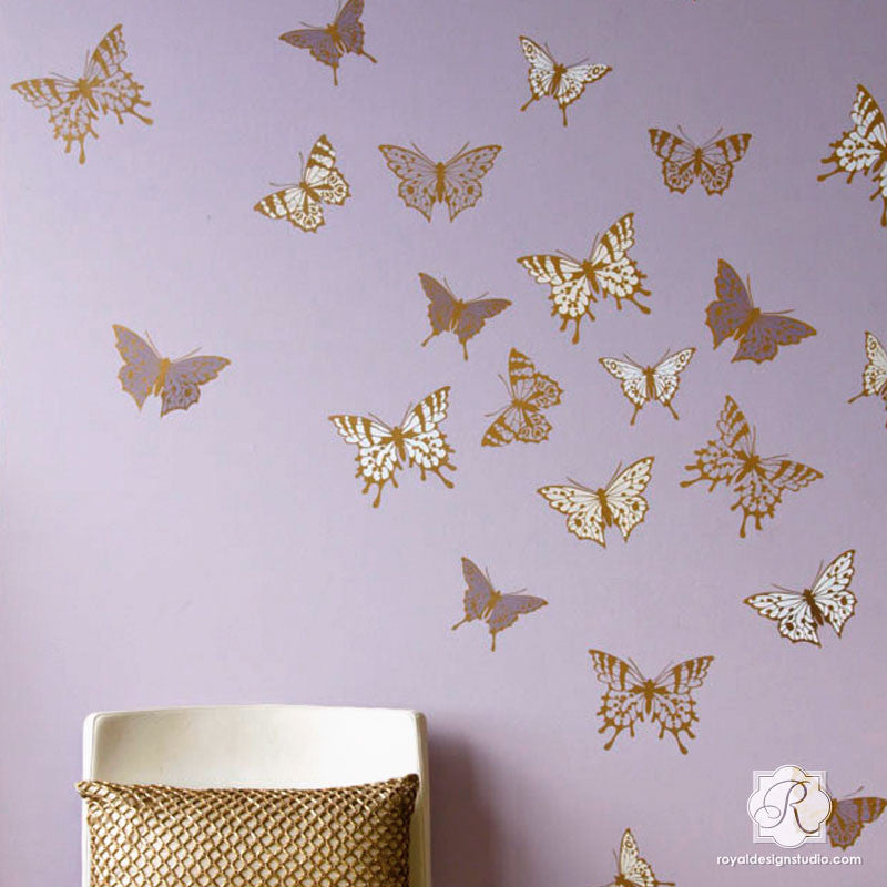 Papillon Butterfly Stencil Set - 12 Reusable DIY Craft Templates for Wall Art, Scrapbooking & Home Decor | Perfect for Painting, Wood Burning & Fabric Projects