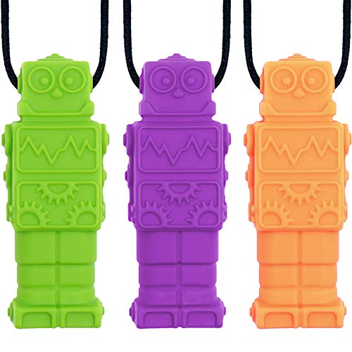 Panny & Mody 3 Pack Silicone Sensory Chew Necklaces for Kids - Autism & ADHD Chewable Jewelry to Reduce Biting & Fidgeting - Oral Motor Therapy Toys for Boys & Girls with SPD (Great for School, Travel & Sensory Play)