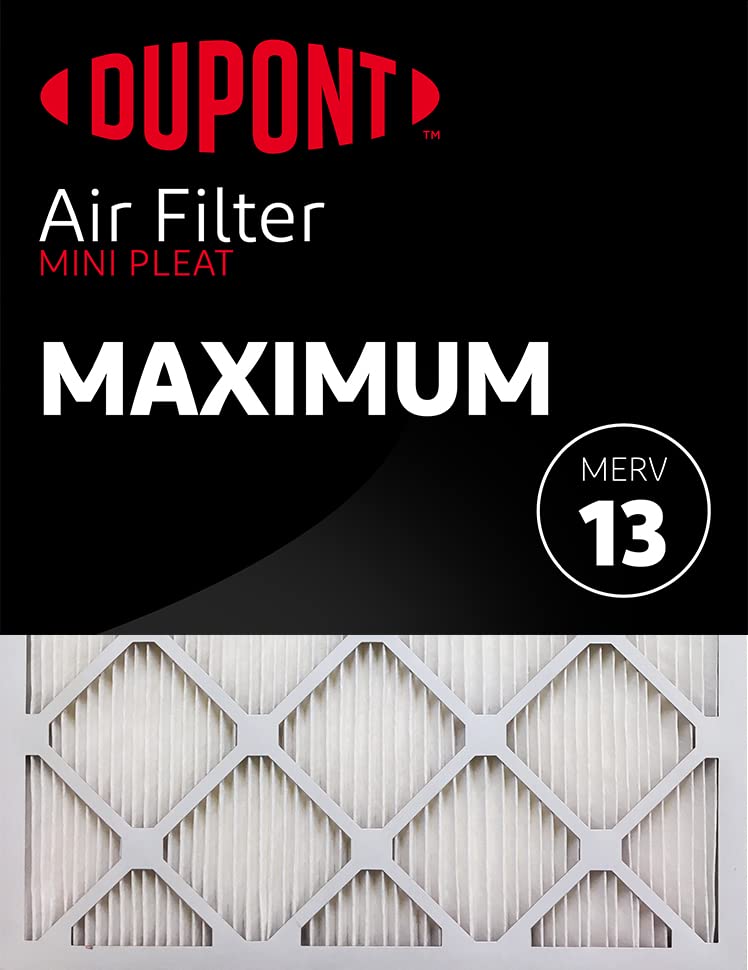 DuPont Maximum Air Filter 19x21.5x1 Inch MERV 13 (4 Pack) - High Efficiency HVAC Furnace AC Filters for Home, Office & Commercial Use - Traps Dust, Pollen & Allergens