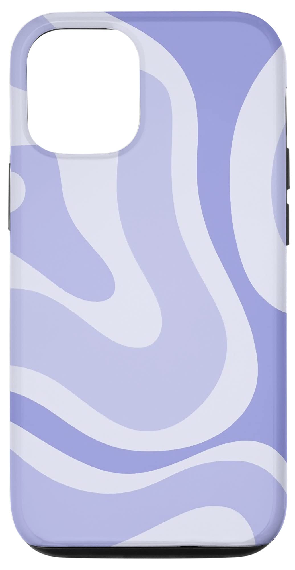 iPhone 12/12 Pro Case - Modern Retro Liquid Swirl Abstract Design in Light Lavender Purple | Slim Protective Cover for Everyday Use & Travel