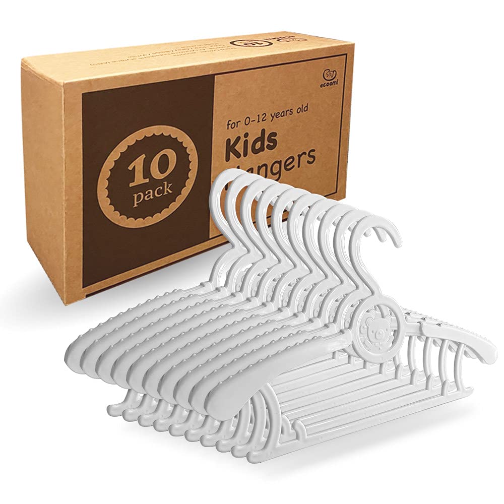 Adjustable Baby Clothes Hangers for Infants & Toddlers - 10 Pack Grey - Perfect for Nursery Organization & Kids Closet Storage