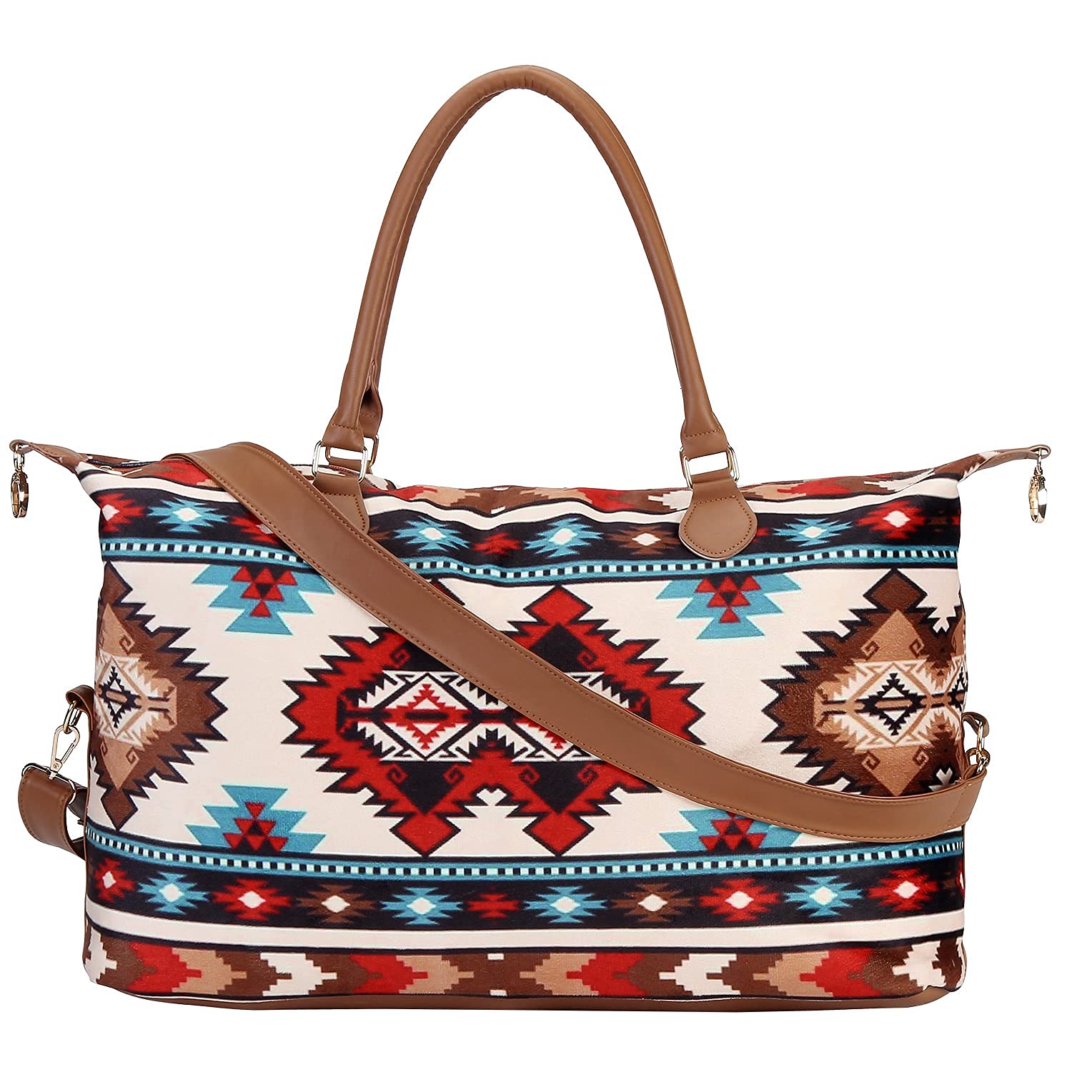 Women's Large Weekender Duffle Bag - Stylish Cow Leopard Print Travel Tote with Adjustable Shoulder Strap | Perfect for Overnight Trips, Gym, Beach & Weekend Getaways