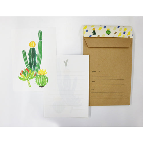 Cactus Letter Set Koniwa - Unique Succulent-Themed Stationery for Greeting Cards, Invitations & DIY Crafts | Perfect for Home Decor, Office & Gift Giving
