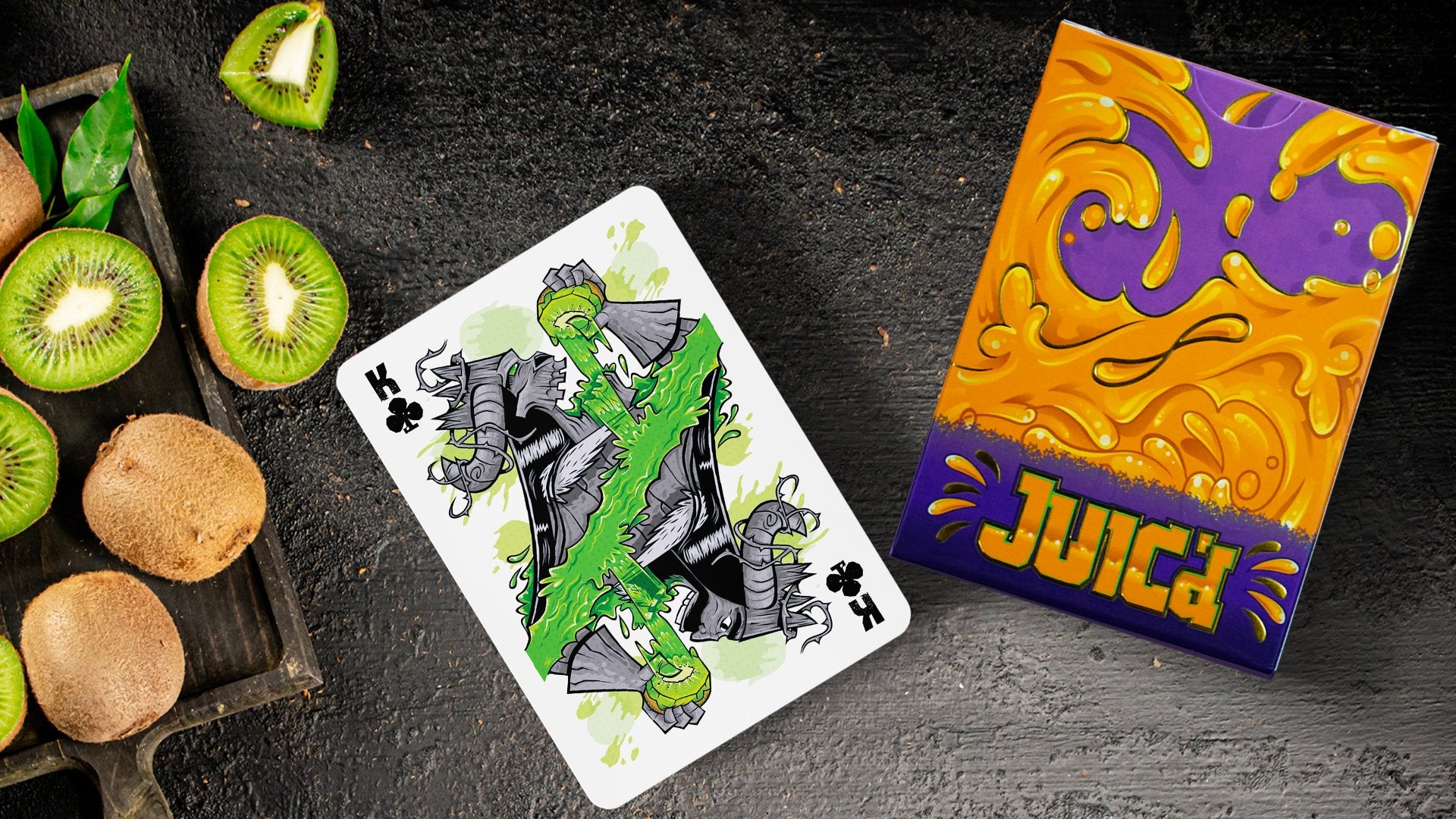 Juic'd Playing Cards - Premium Quality Poker Cards for Adults & Teens - Perfect for Poker Nights, Magic Tricks, and Game Nights - Durable & Stylish Deck for Casino Games, Cardistry, and Collectors