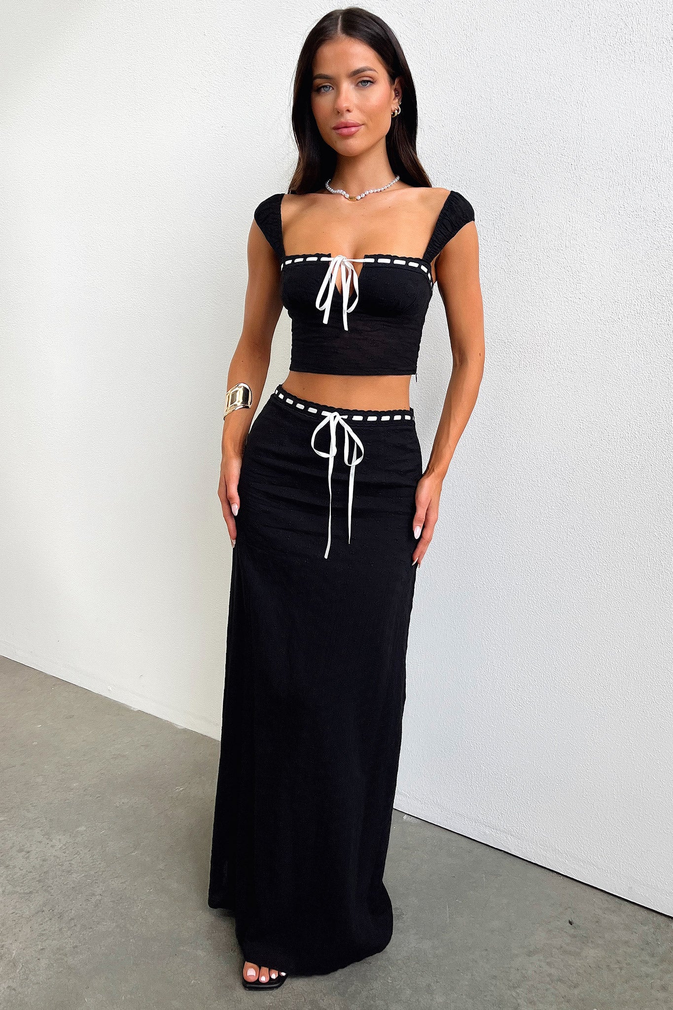 Flora Maxi Skirt for Women - Black Floral Print Long Skirt | Perfect for Summer, Beach, Boho Outfits & Casual Wear