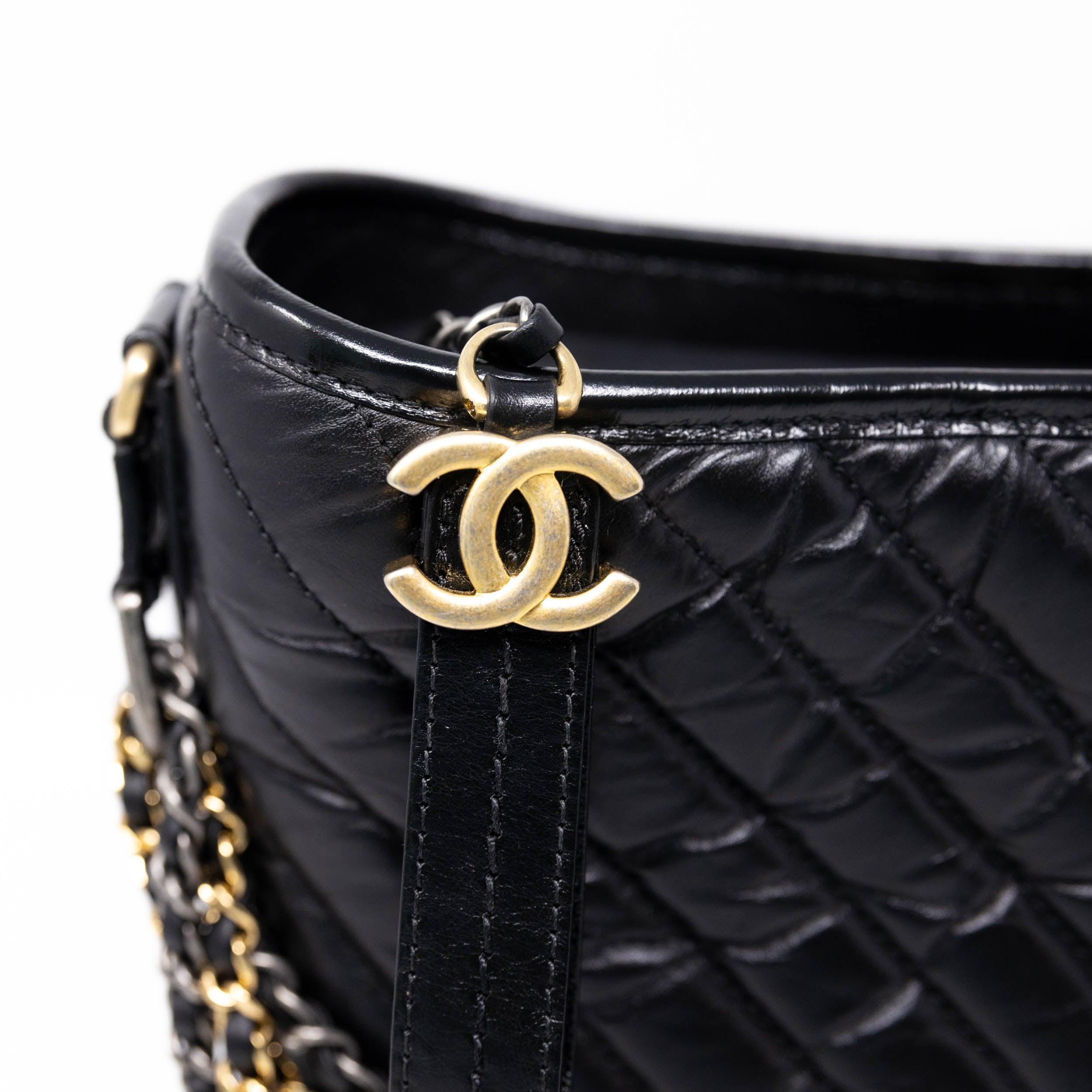 Chanel Black Chevron Medium Gabrielle Hobo Bag - Luxury Designer Handbag for Women, Perfect for Work, Travel & Everyday Use