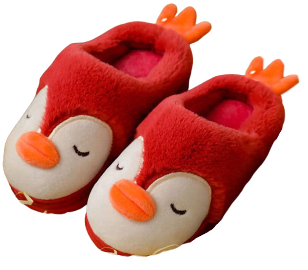 Warm Fuzzy Penguin Slippers for Women & Kids - Soft Kawaii Animal House Shoes for Indoor/Outdoor Use - Cute Gift Idea for Girls (Perfect for Winter Comfort & Lounge Wear)