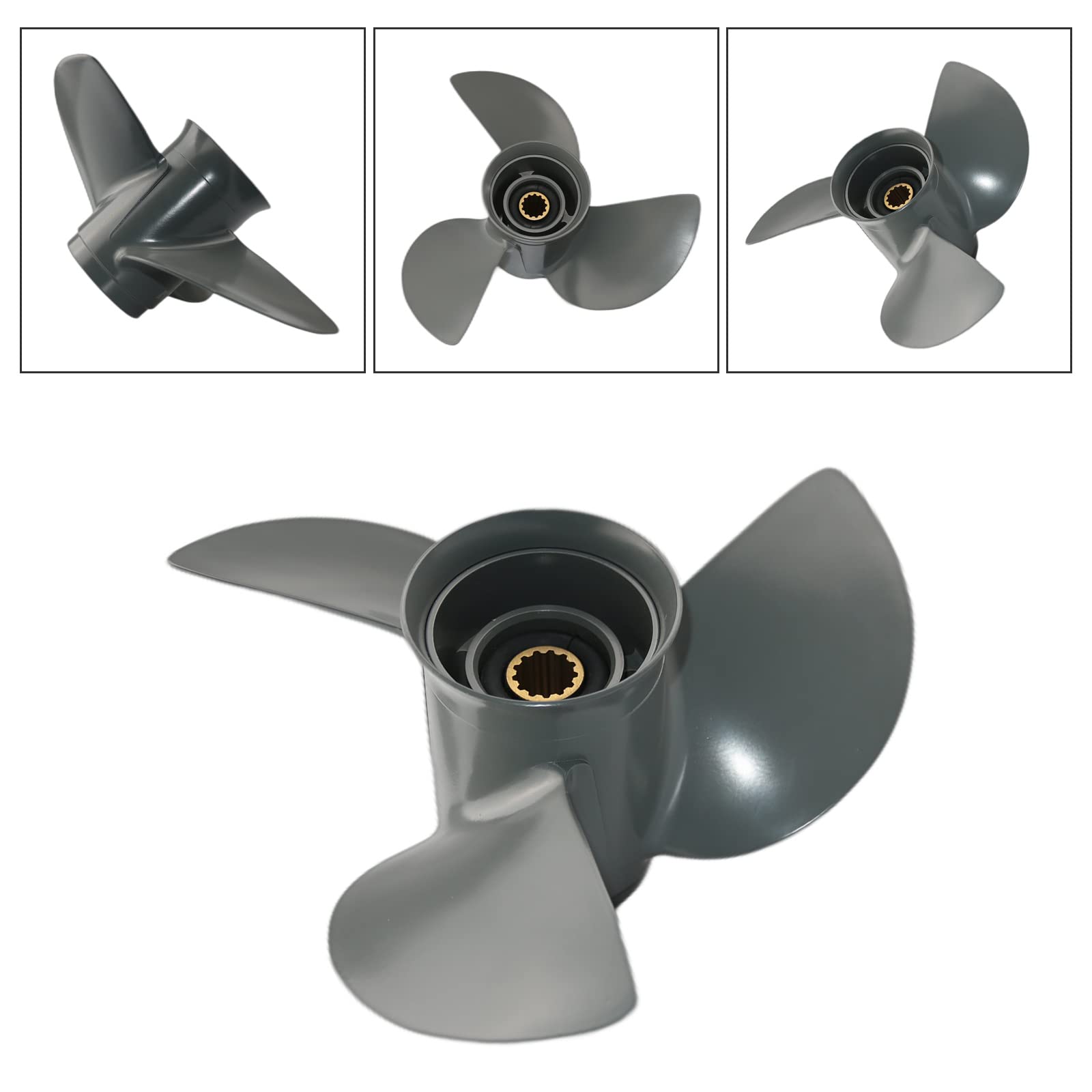 Jetman 3-Blade Aluminum Outboard Propeller for Honda 35HP-60HP Engines (13 Spline RH) - Durable Boat Accessories for Fishing, Cruising & Watersports