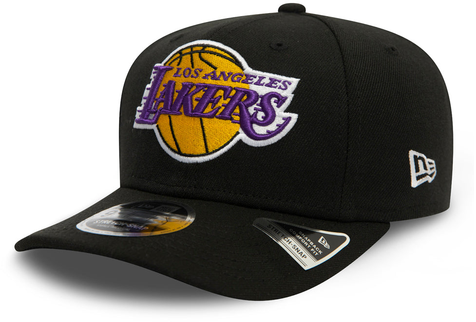 Los Angeles Lakers New Era 9Fifty Black Stretch Snapback Hat - Official NBA Adjustable Baseball Cap for Men & Women - Perfect for Games, Streetwear & Fan Collections