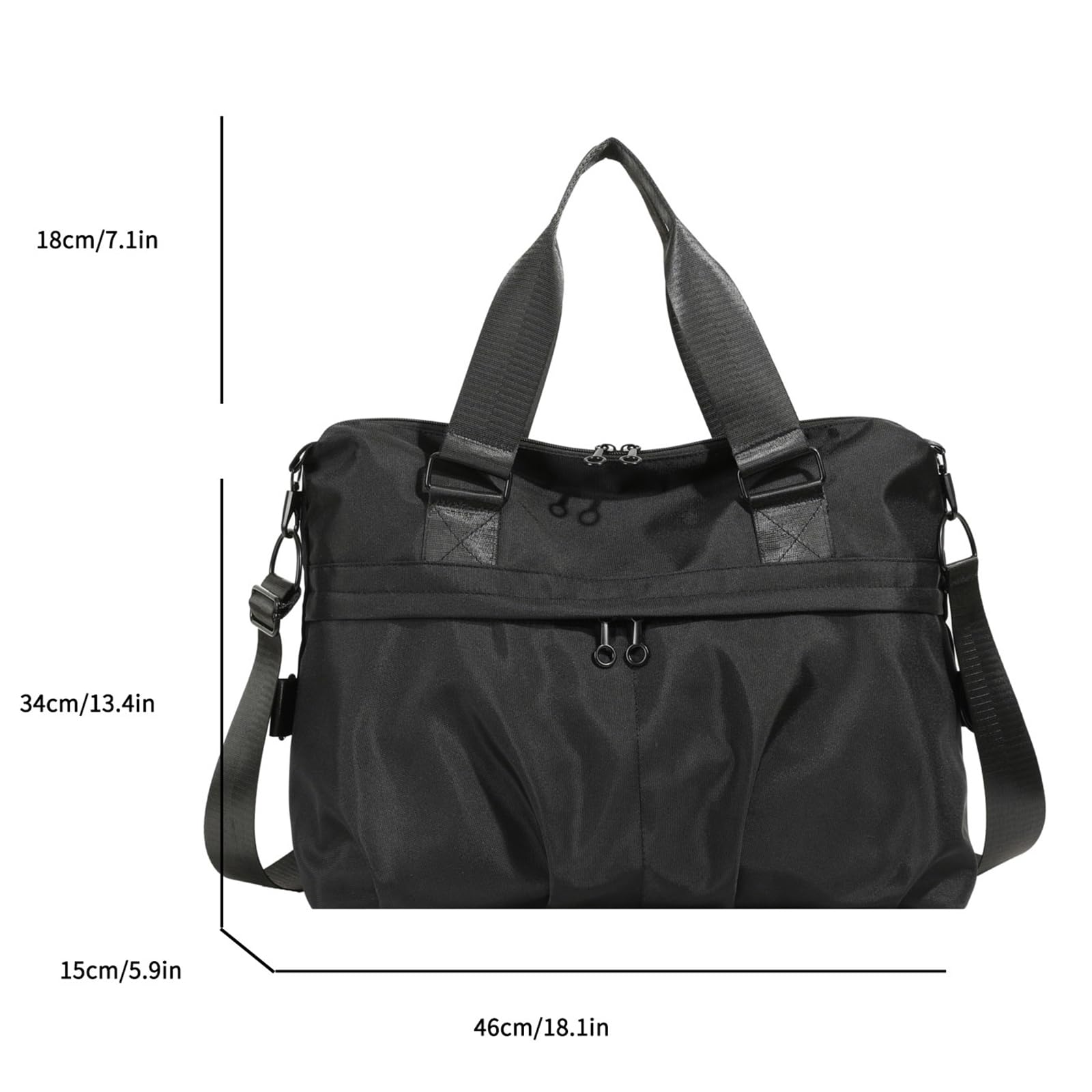 IHAYNER Women's Travel Weekender Bag - Stylish Duffle Bag with Laptop Compartment & Luggage Sleeve - Perfect Carry On Overnight Bag for Business Trips, Gym, Weekend Getaways (Black)