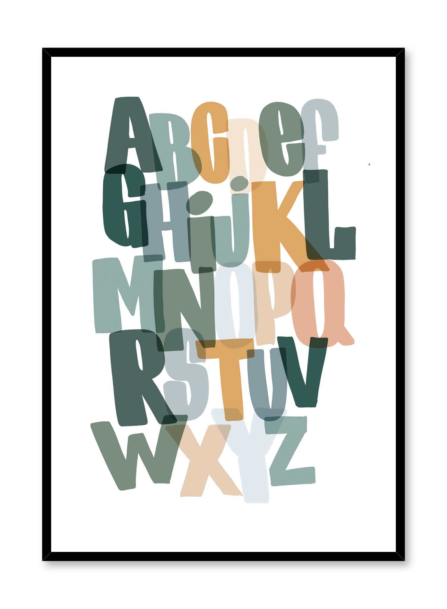 Funky ABC Poster - Colorful Alphabet Wall Art for Kids' Room, Classroom & Nursery Decor - Perfect for Learning & Play Spaces