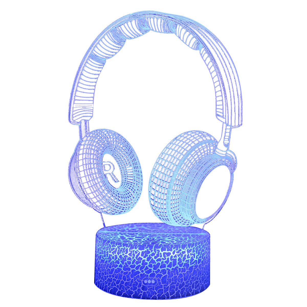 3D Illusion LED Night Light Headphones - 7 Color Changing Lamp for Kids, Teens & Music Lovers - Perfect Bedroom Decor & Gift for Birthday, Christmas (Wireless Headset) - Create Magical Ambiance for Relaxation, Study & Sleep