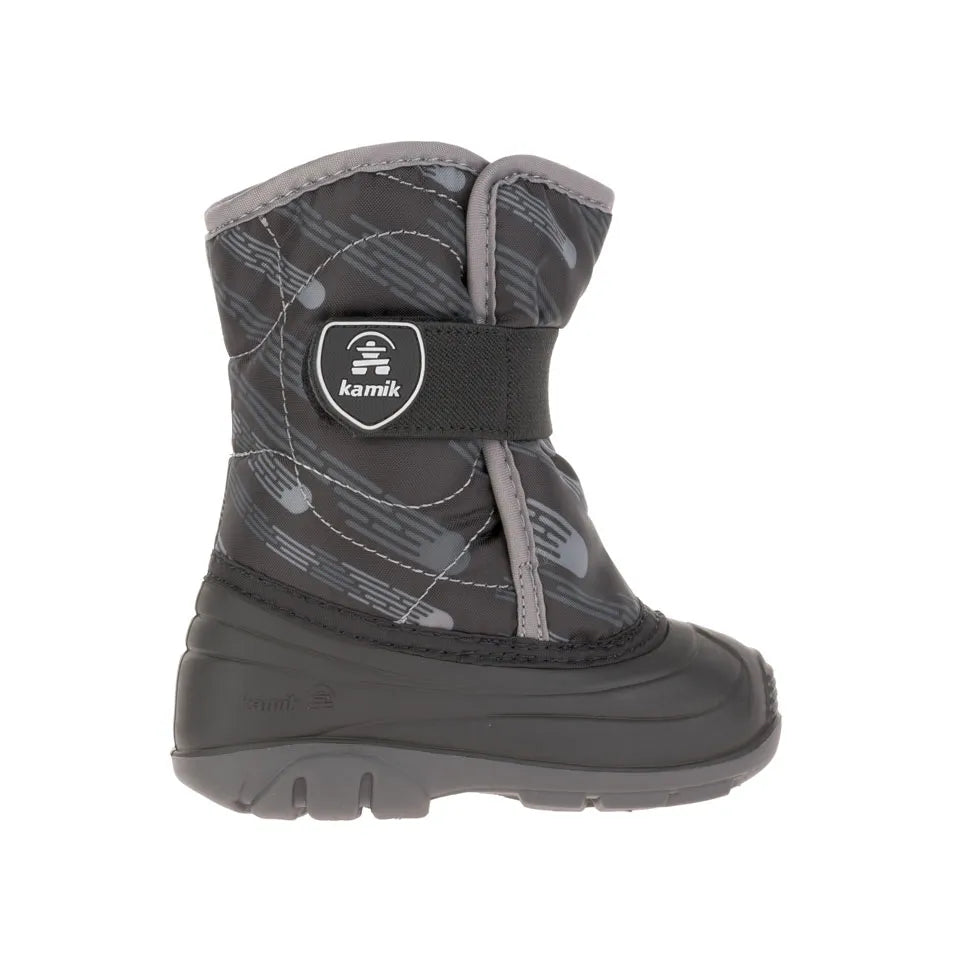 Kamik Black/Grey Snowbug 4 Toddler Boots - Waterproof Winter Snow Boots for Kids, Boys & Girls - Perfect for Snow Play, Outdoor Activities & Cold Weather