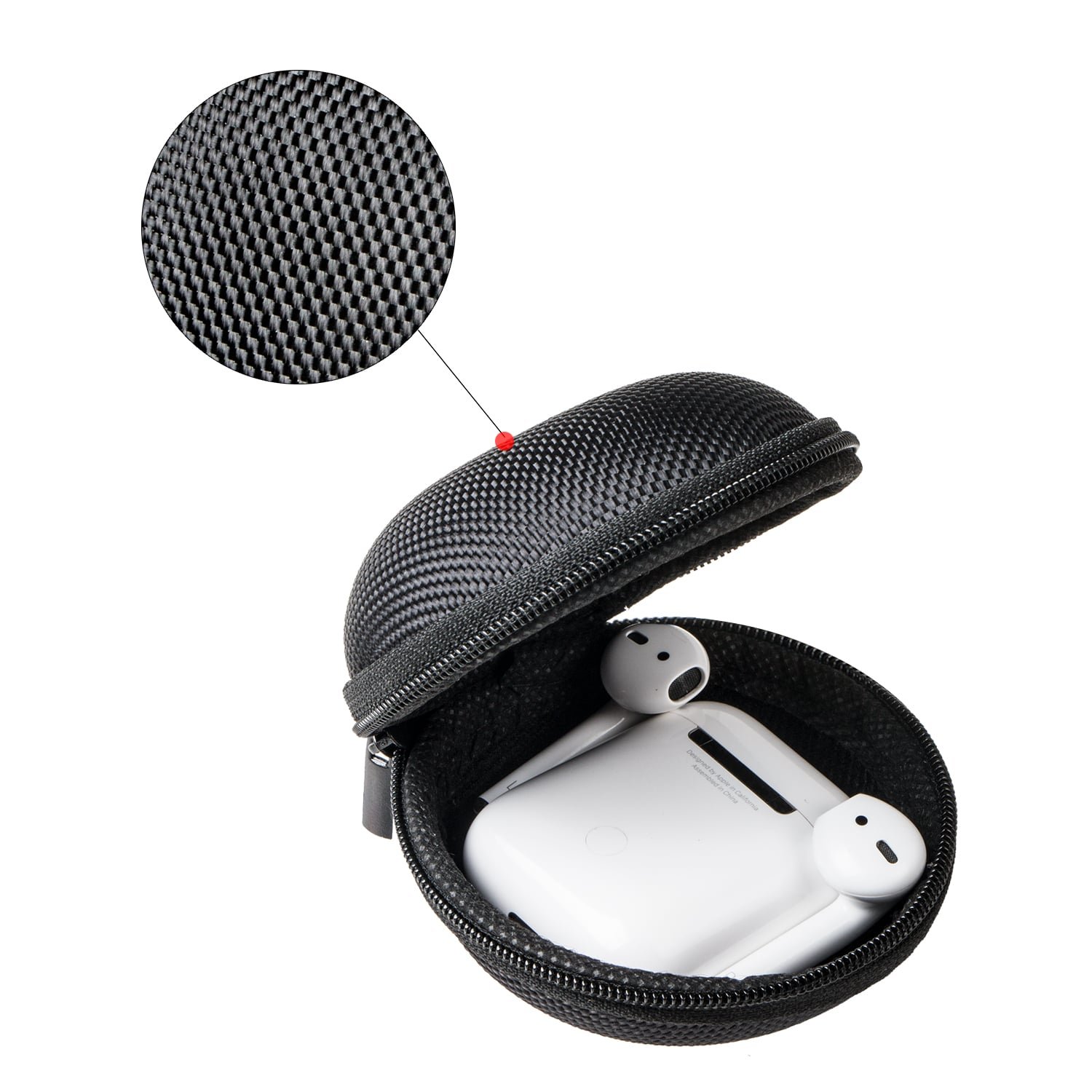GLCON 2 Pack Small Electronic Zipper Case - Shockproof Hard EVA Storage Pouch for Airpods, Earphones, Earbuds, Adapter, Cable, Charger, Headset - Black | Perfect for Travel, Gym & Daily Organization