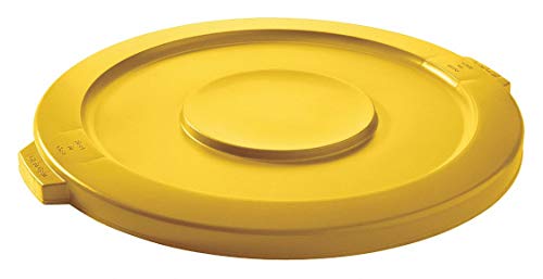 Snap-On Trash Can Lid - Flat Top with Secure Closure, Yellow (YLW) - Perfect for Kitchen, Bathroom & Office Waste Bins