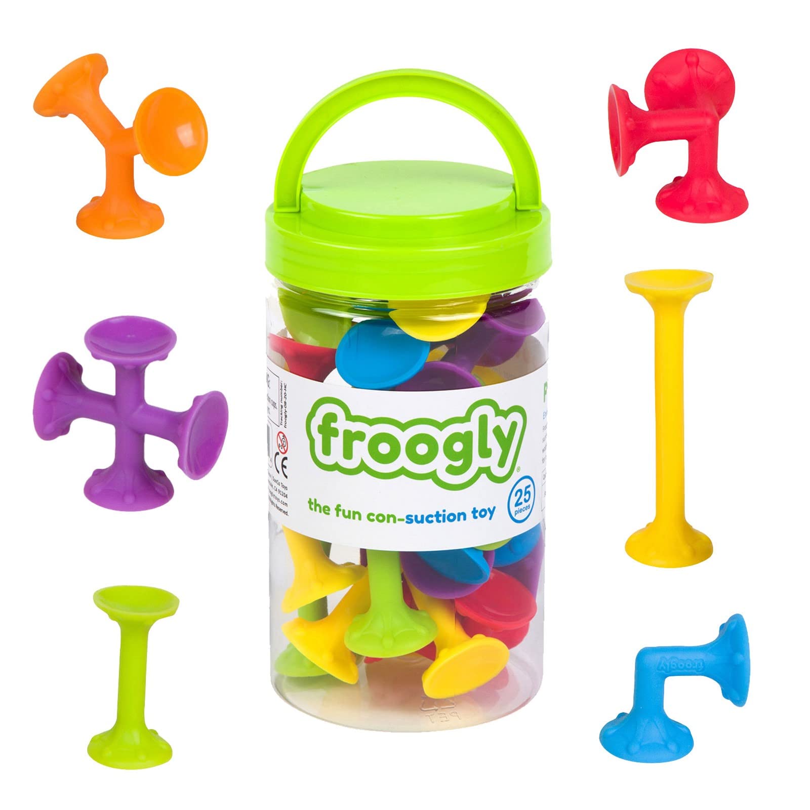 Froogly 25-Piece Suction Cup Building Toys - Montessori Educational Bath Toys for Kids Ages 3-6, Silicone Construction Set for Toddlers Boys & Girls - Perfect for Bathtime, Preschool Learning & Travel Play