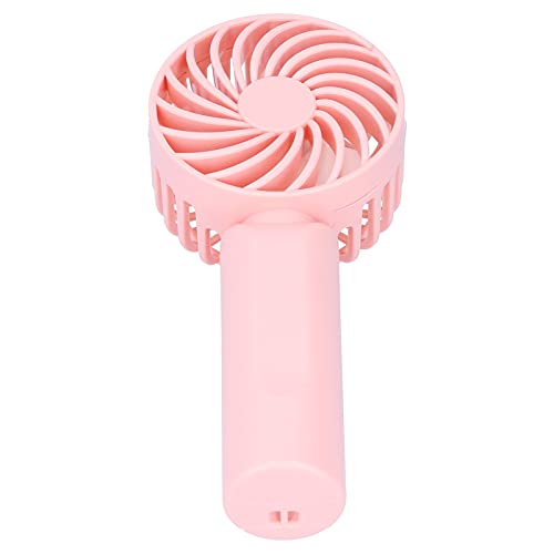 EBTOOLS 3-Speed Adjustable Handheld Fan - USB Rechargeable Mini Desk Fan for Office, Dormitory, Travel - Portable Cooling Fan with Leaning Tower of Pisa Design (Pink) - Perfect for Summer Outdoors, Camping & Home Use