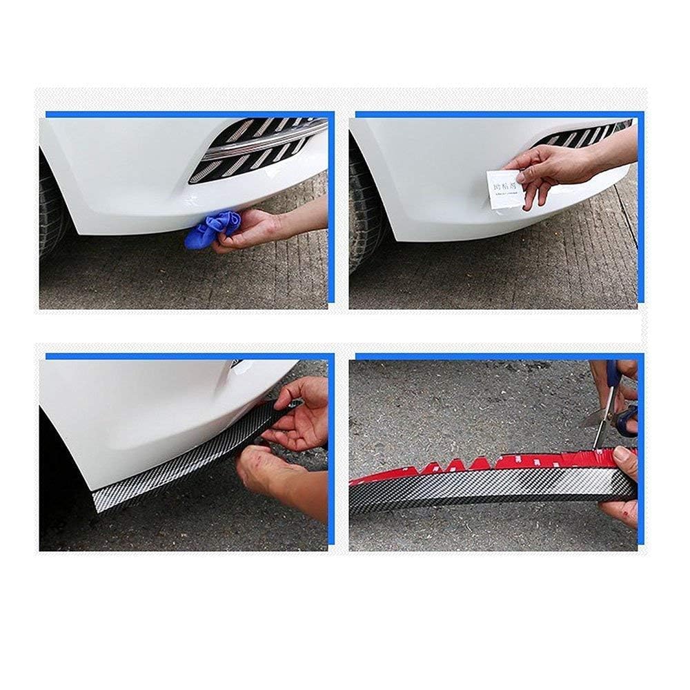 Universal 8.2ft/250cm Carbon Fiber Front Bumper Lip Spoiler Splitter - Car Body Kit for Sedan, Coupe & Hatchback - Enhances Aerodynamics & Sporty Look (Perfect for Racing, Car Shows & Street Performance)